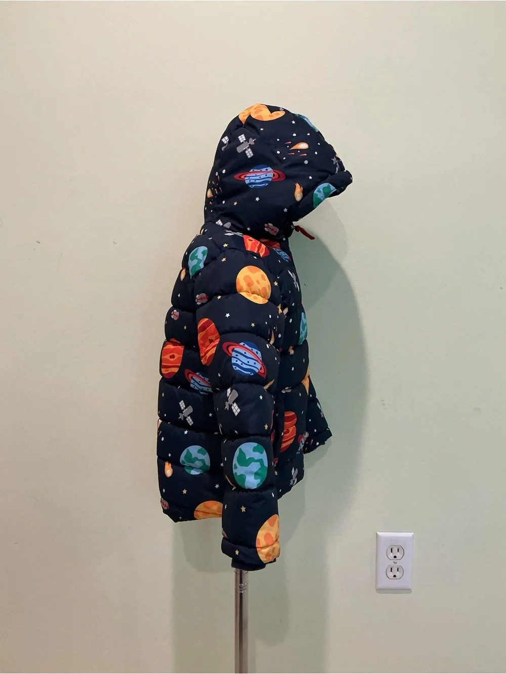 Gymboree Navy Space Planet Puffer Jacket with Colorful Planets